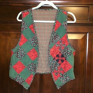 Handmade reversible Christmas vest